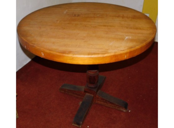 Round Wooden Footed Table