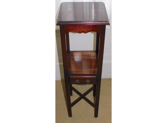 Tall Square Wooden Side Table