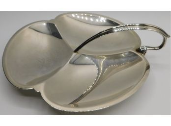 Lunt Silver Plated Section Serving Platter With Handle
