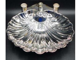 Silver Plated Shell Bowl Seafood Cocktail Server Candle Holder