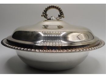 Pyrex Glass Serving Bowl & WM Rogers Lidded Silver Plated Serving Bowl