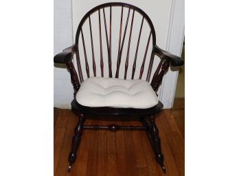 Vintage Windsor Style Rocking Chair With Cushion