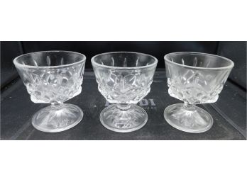 Set Of Footed Cut Glass Cups