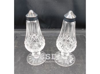 Set Of Waterford Crystal Footed Salt And Pepper Shakers