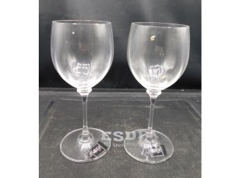 Pair Of Mikasa Crystal Wine Glasses