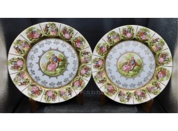 Antique Pair Of Arnart Decorative Plates Love Story 55/481
