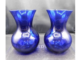 Lovely Pair Of Cobalt Blue Vases