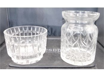 Crystal Glass Bowl With Crystal Glass Jar