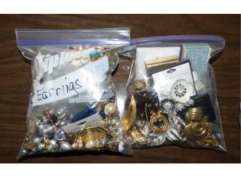 Assorted Lot Of Earrings And Broaches