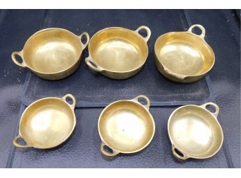 Solid Brass Miniature Bowls With Handles