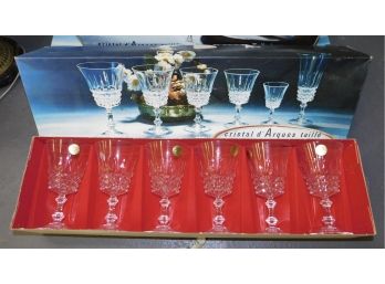 Crystal D Arques Taille Crystal Glassware With Box