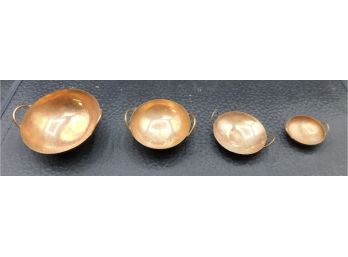 Miniature Copper Bowls With Handles