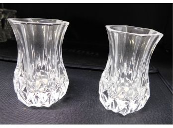 Pair Of Cristal D Arques Bud Vases