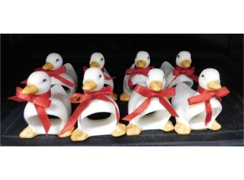 Set Of Ceramic Duck Napkin Holders