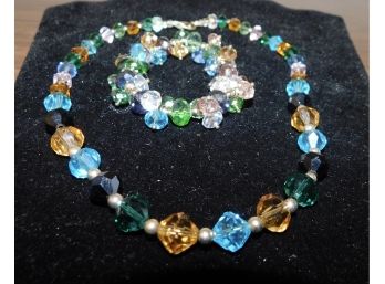 Macys Multi-color Stone Necklace And Bracelet