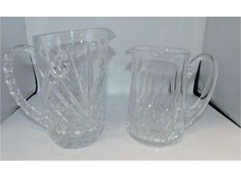 Pair Of Cut Glass Pitchers