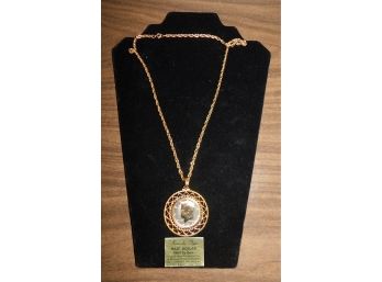 Vintage Kennedy Type Half Dollar Gold Plated 1964 To Date Pendant With Necklace