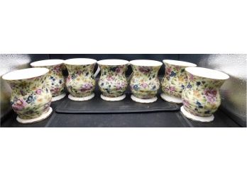 Lovely Vintage Nantucket Floral Pattern Mugs