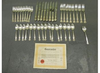 Assorted WM Rogers Silver Extra Plate Flatware With Certificate