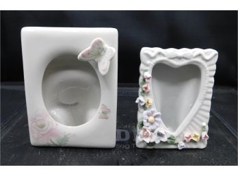 Pair Of Porcelain Hand Painted Picture Frames