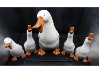 Decorative Set Of Ceramic Hand Painted Ducks