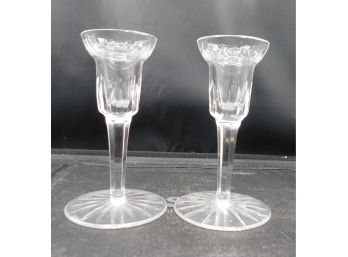 Pair Of Waterford Crystal Candle Stick Holders