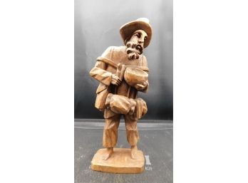 Wooden Traveling Man Figurine