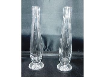 Pair Of Waterford Crystal Bud Vases
