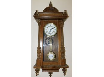 Vintage 31 Day RA Solid Wood Wall Clock With Key