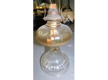 Vintage Glass Oil Lamp Missing Shade