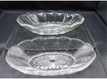 Pair Of Cut Glass Candy Bowls