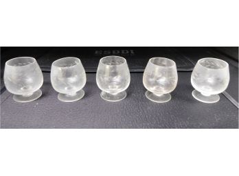 Set Of Mini Etched Glass Snifters