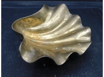 Decorative Solid Brass Seashell Footed Bowl