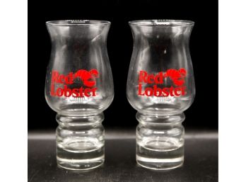A Pair Of Red Lobster Beer Goblets