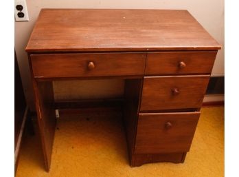 Vintage Wooden Desk - Sewing Equipment Included - L30.5' X H29.5' X D17'