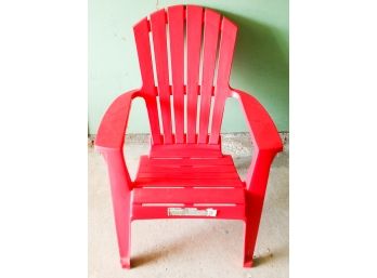 Adams - Red Plastic Adirondack Chair - L29.5' X H34' X D42'