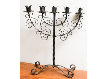 Beautiful Vintage Cast Iron Candle Stick Holder - Holds 5 Candles