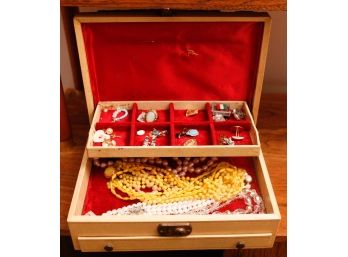 Lot Of Assorted Custom Jewelry W/ Vintage Jewelry Box