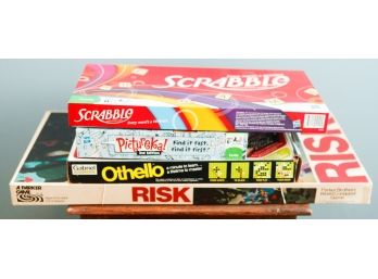 Lot Of Assorted Board Games - Risk, Othello, Scrabble, Pictureka