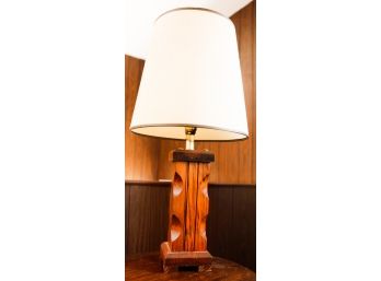 Retro - Beautiful Wooden Lamp W/ Shade - 14'round X H28'
