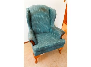 Vintage Upholstered Wing Back Chair L34' X H42' X D26'