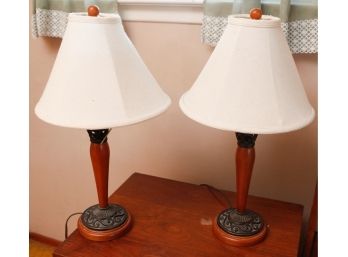 Stunning Pair Of Table Lamps - 12' Round X H22'
