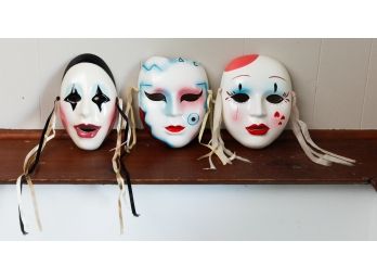 3 Beautiful Decorative Masks - Hand Painted