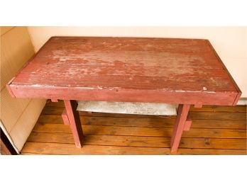 Weathered Redwood Bench/Table - L44' X H26' X D22'