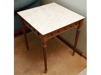 Stunning Marble Faux End Table - L22' X H23.5' X D22'