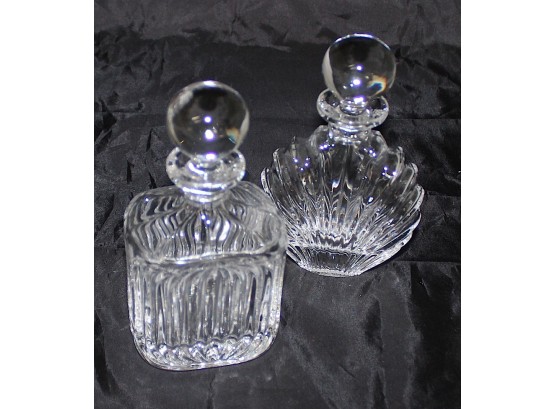 2 Cut Glass Perfume Bottles
