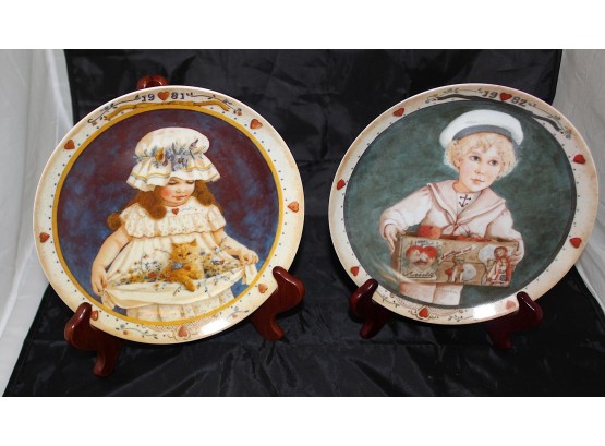 Jan Hagara - Pair Of Carson Mint Collector's Plates - America Has Heart Collection