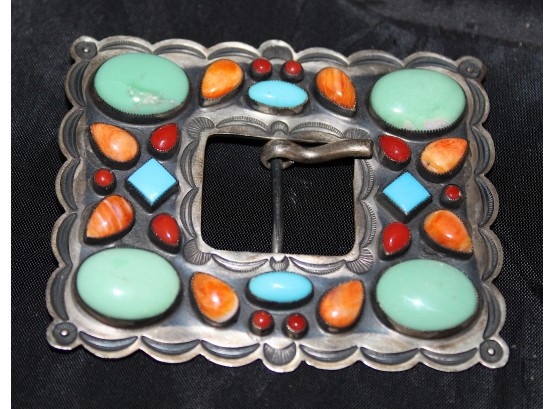 Sterling Buckle With Semi Precious Stone Face