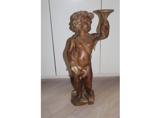 Wood Cupid Statue