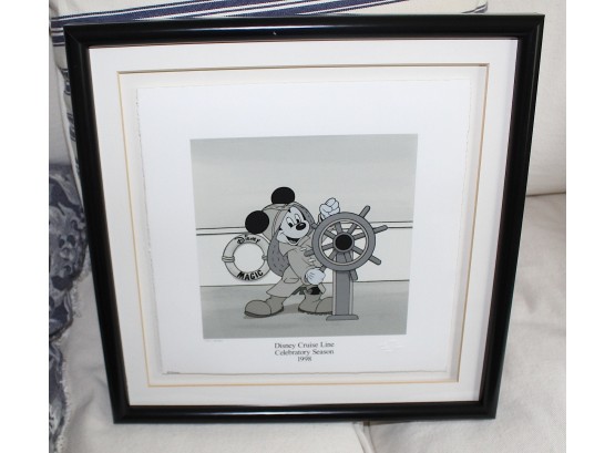 Disney Cruise Line Limited Edition Serigraph Print Helmsman Mickey 1998 2741/8500